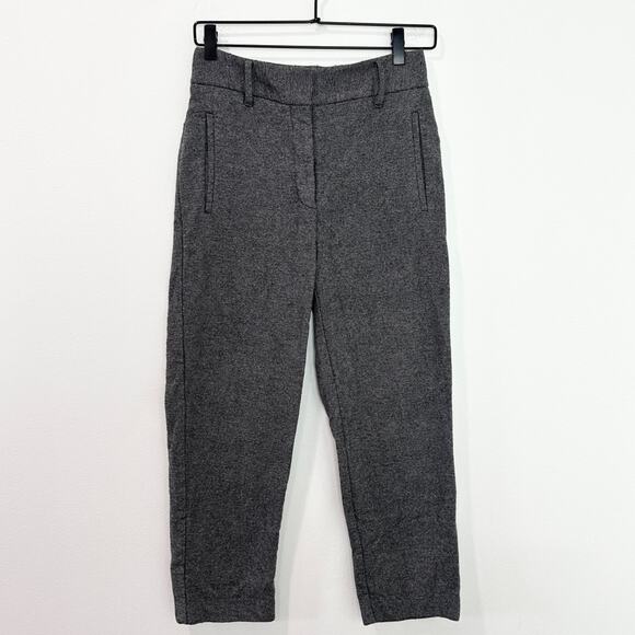 Wilfred Aritzia Jallade High Rise Wool Trouser Pant Tweed Grey 4 Preppy Classic - Picture 2 of 9